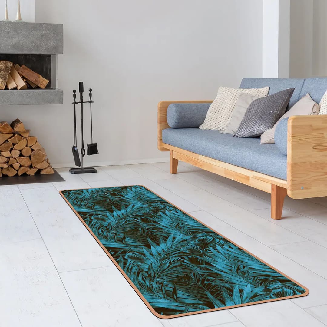 Läufer/Yogamatte Tropisches Unterholz | Blau