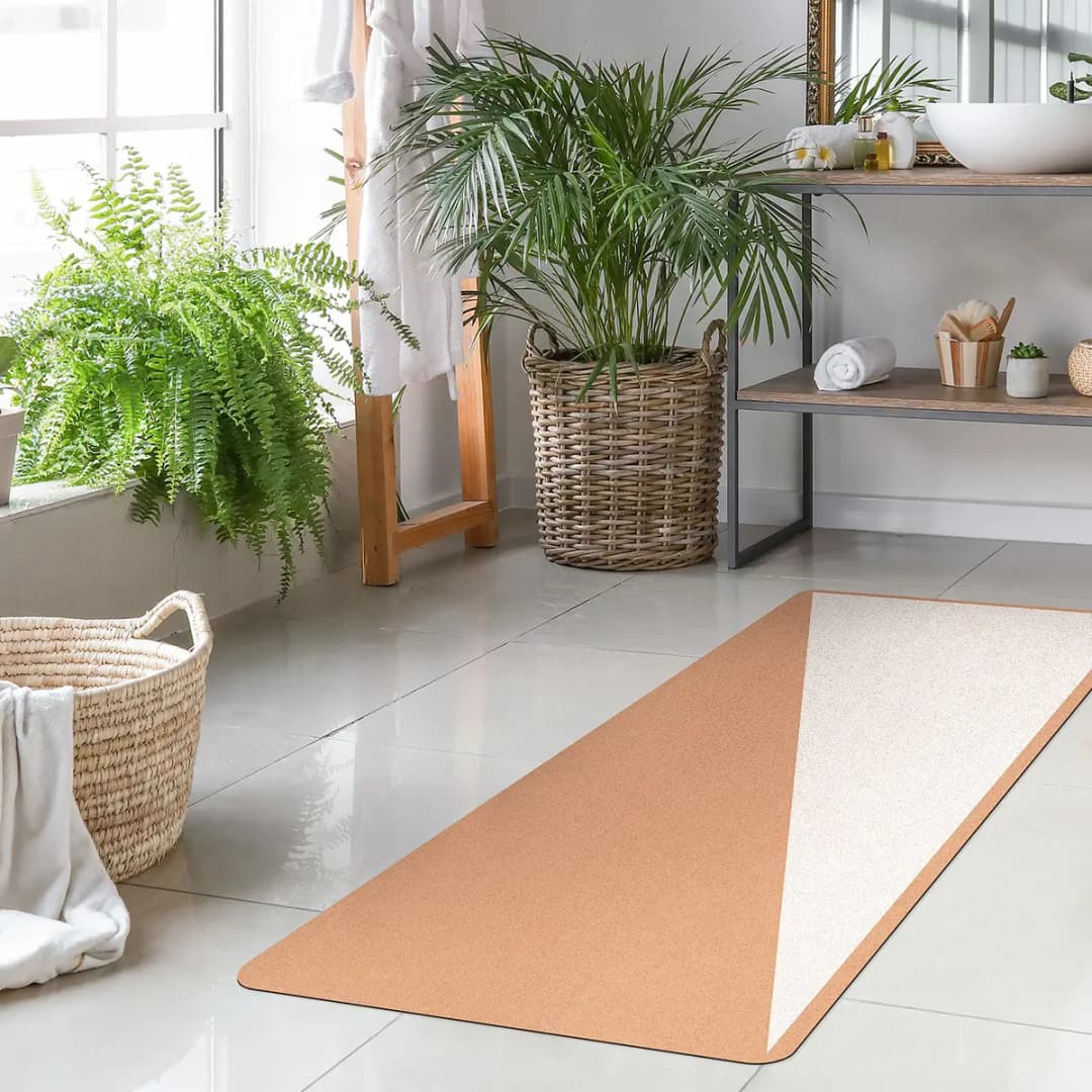 Läufer/Yogamatte Einfaches Dreieck | Weiß