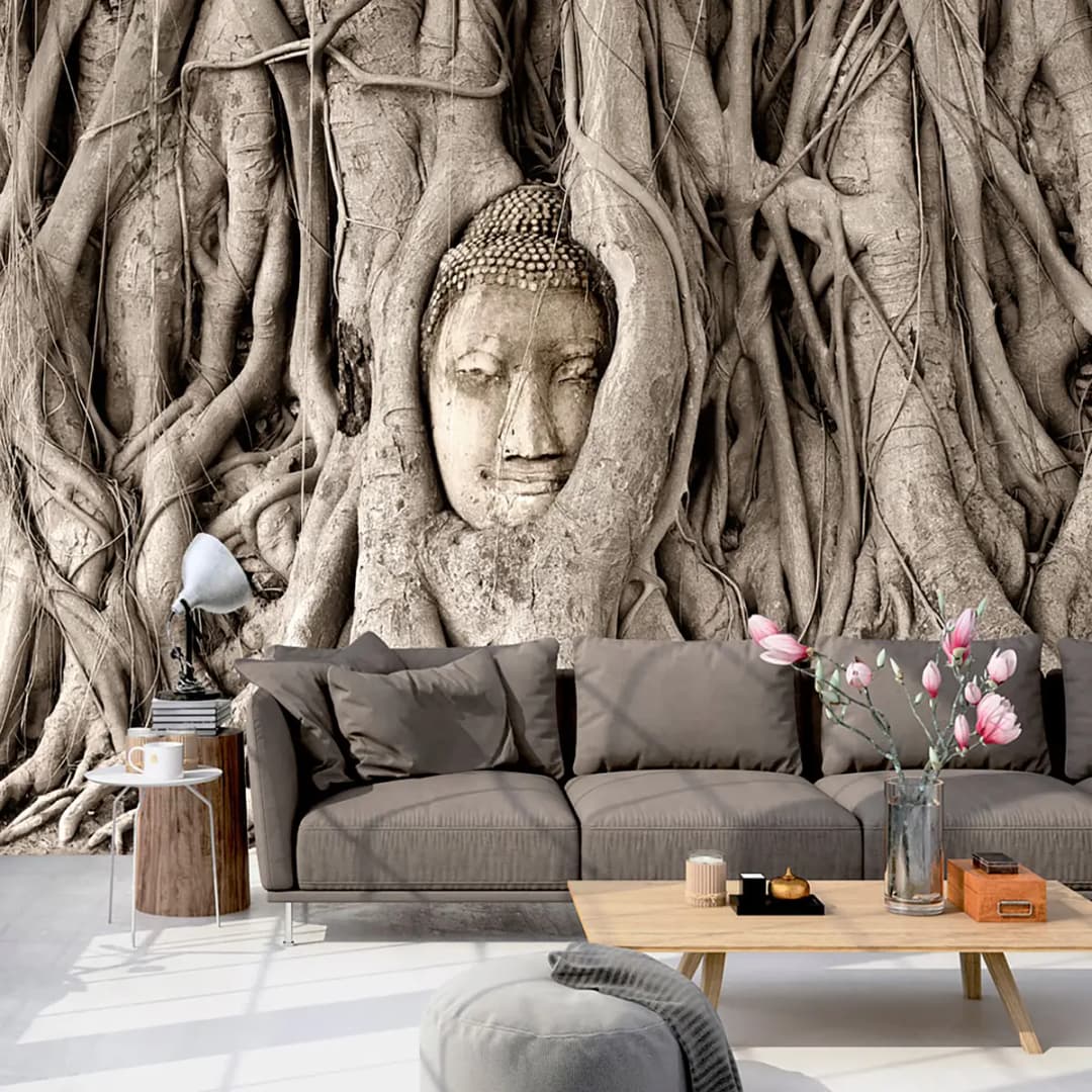 Vlies Fototapete Buddhas Tree | Braun