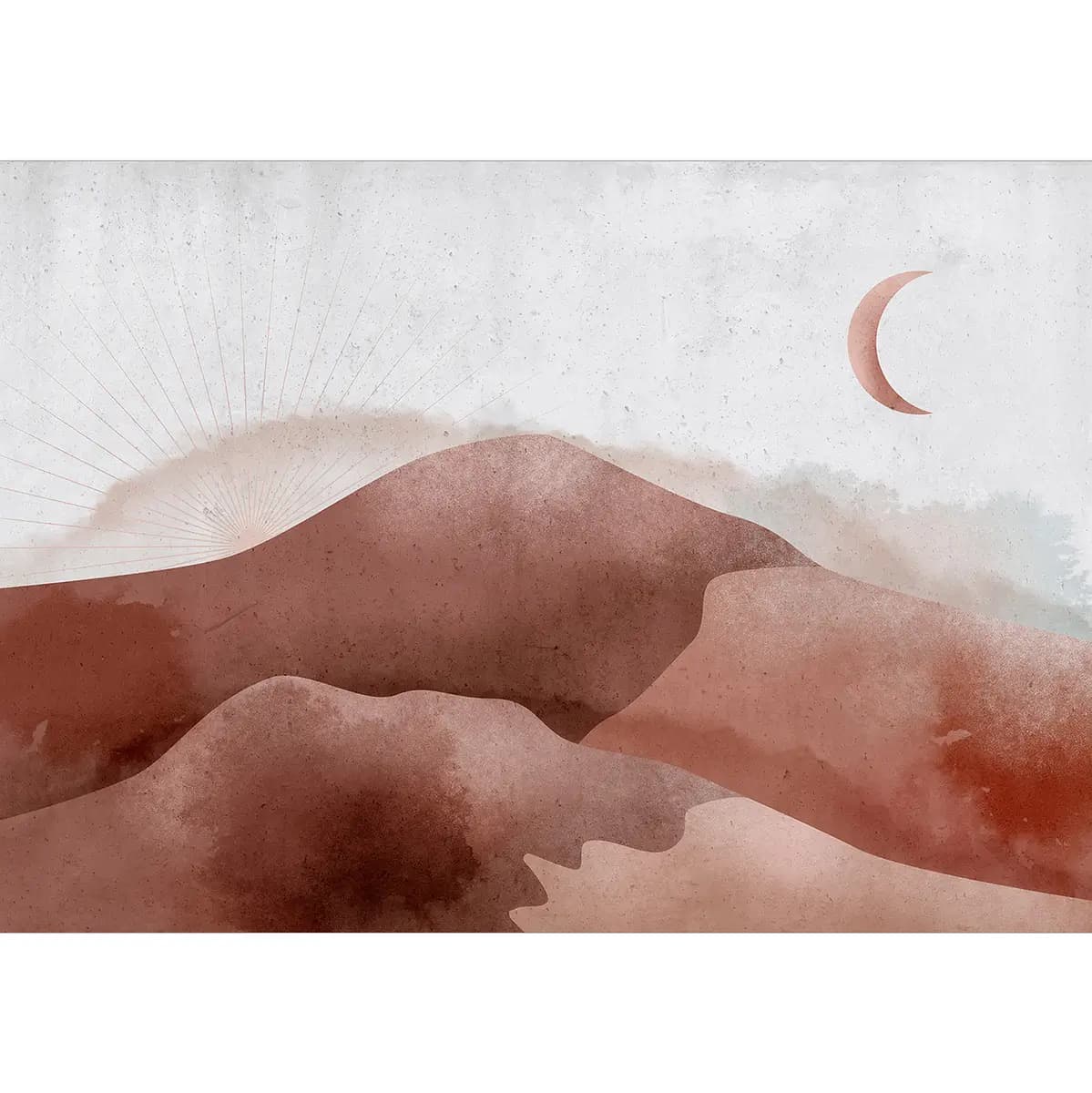 Vlies Fototapete Desert in the Moonlight | Braun