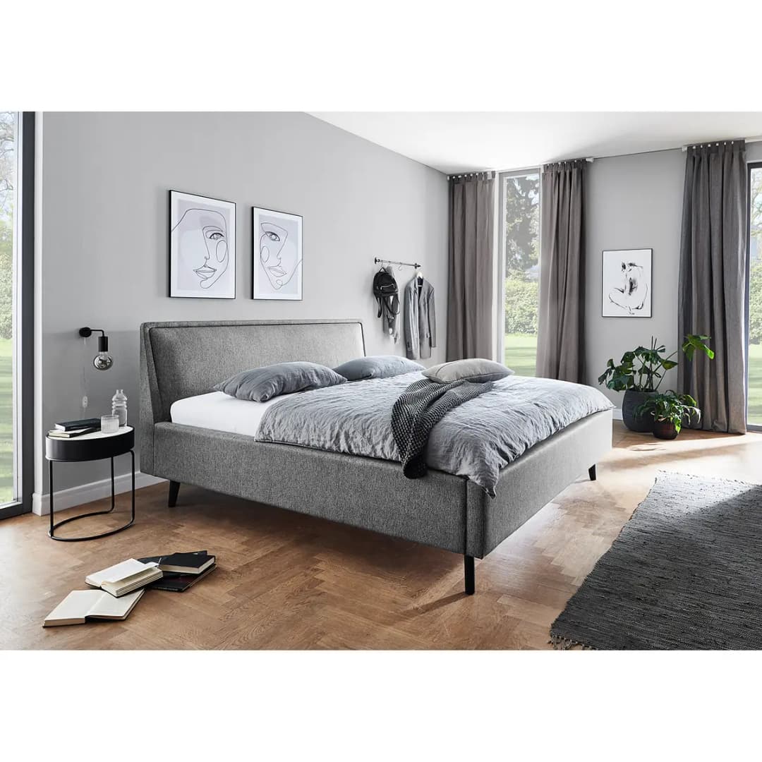 Polsterbett Frieda 160 x 200cm Webstoff Stenja Grau/Grau mit