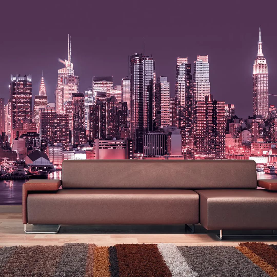 Vlies Fototapete NYC Purple Nights | Lila