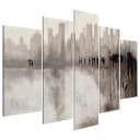 Wandbild City in the Rain 5-teilig | Grau