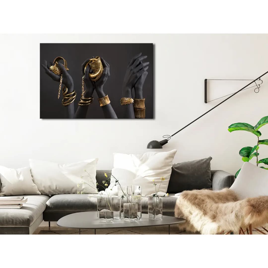 Wandbild Midass Touch Leinen Grau | Grau