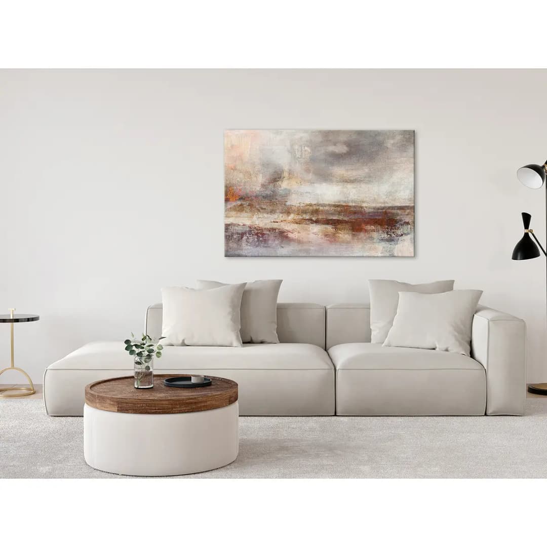 Wandbild Transience Leinen Grau 90 x 60cm | Grau