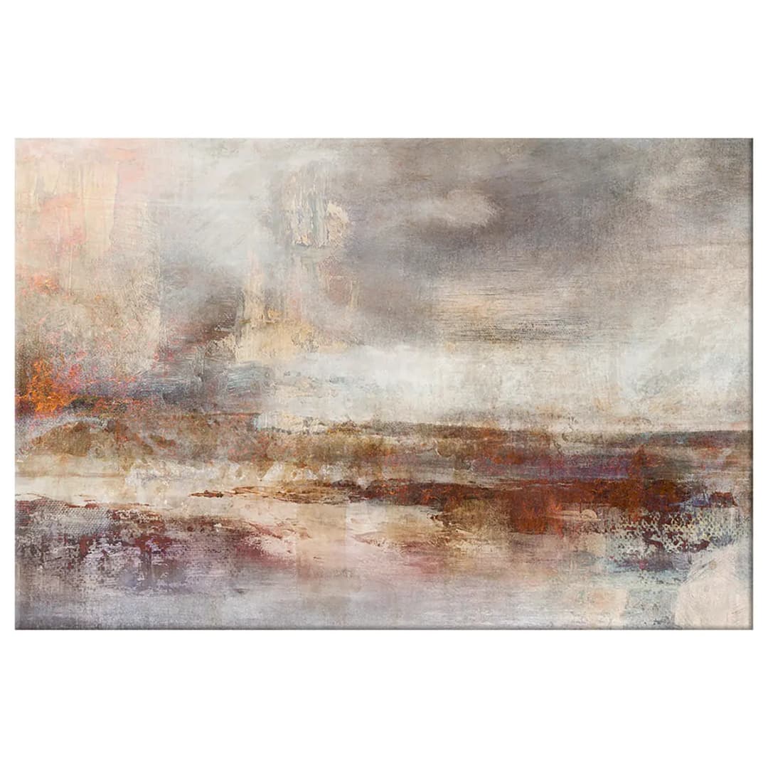 Wandbild Transience Leinen Grau 90 x 60cm | Grau