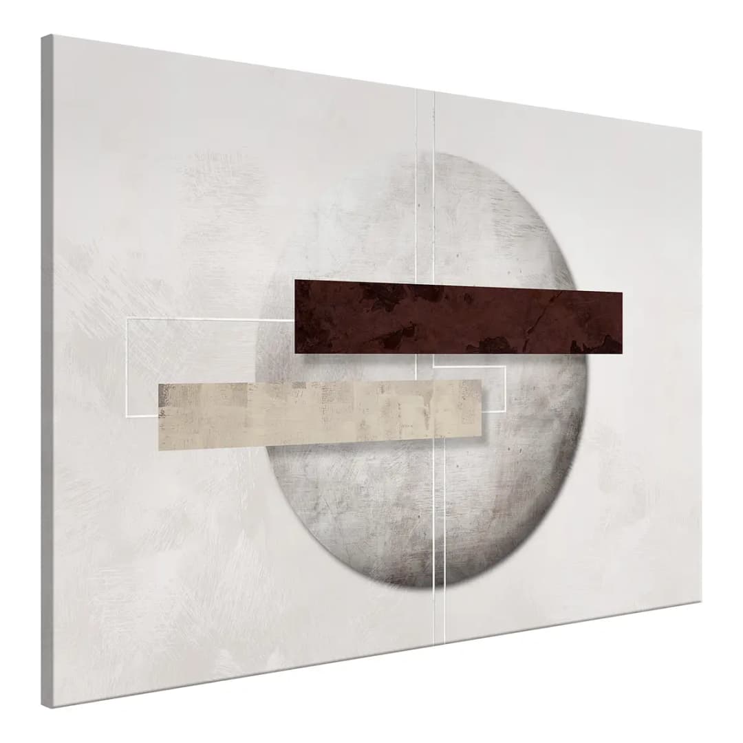 Wandbild Geometric Decay Leinen Grau | Grau