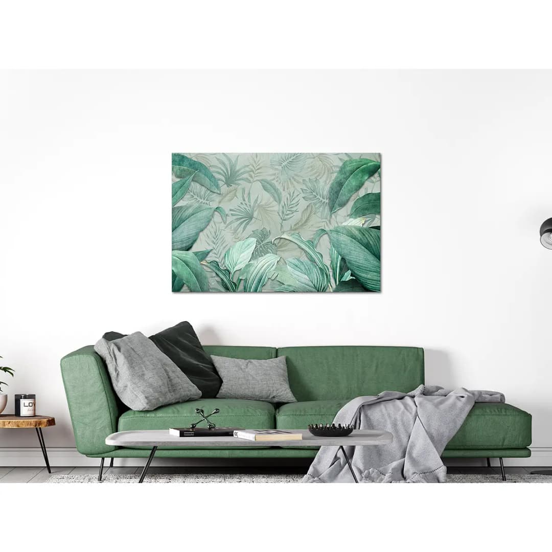 Wandbild Exotic Trip Leinen Grün 90 x 60cm | Grün
