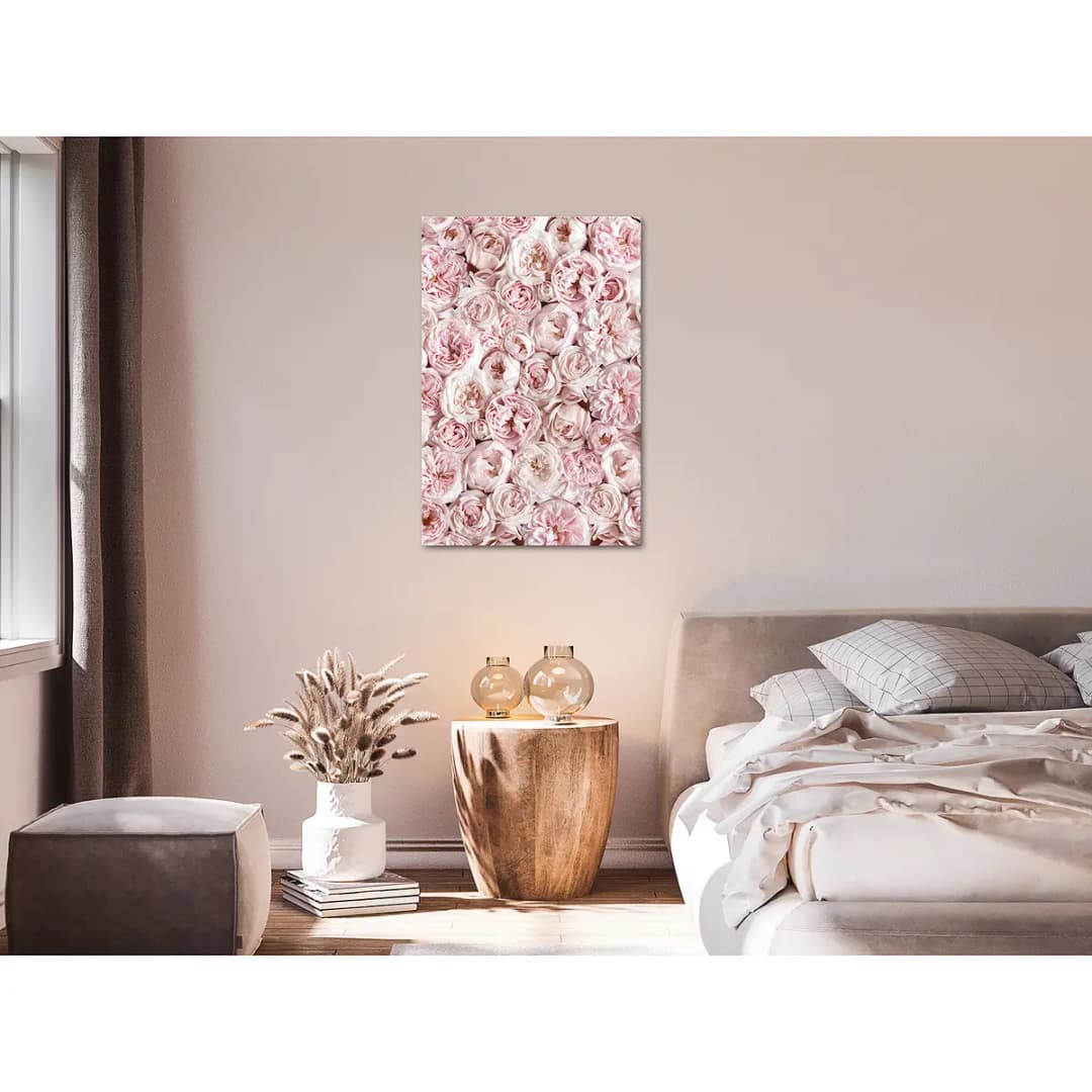 Wandbild Flowers From the Garden Leinen Pink 40 x 60cm | Pink