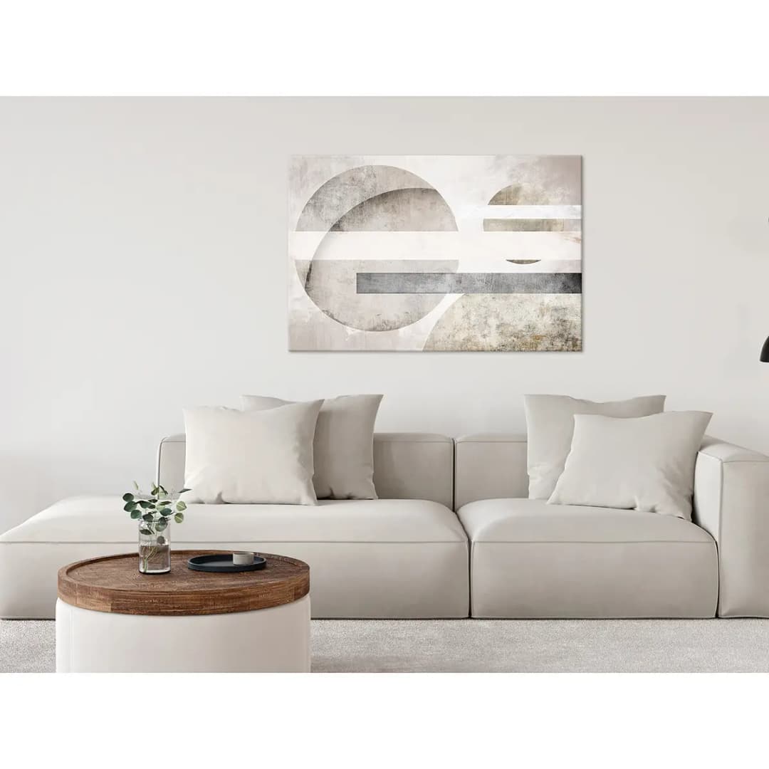 Wandbild Planets Leinen Grau | Grau