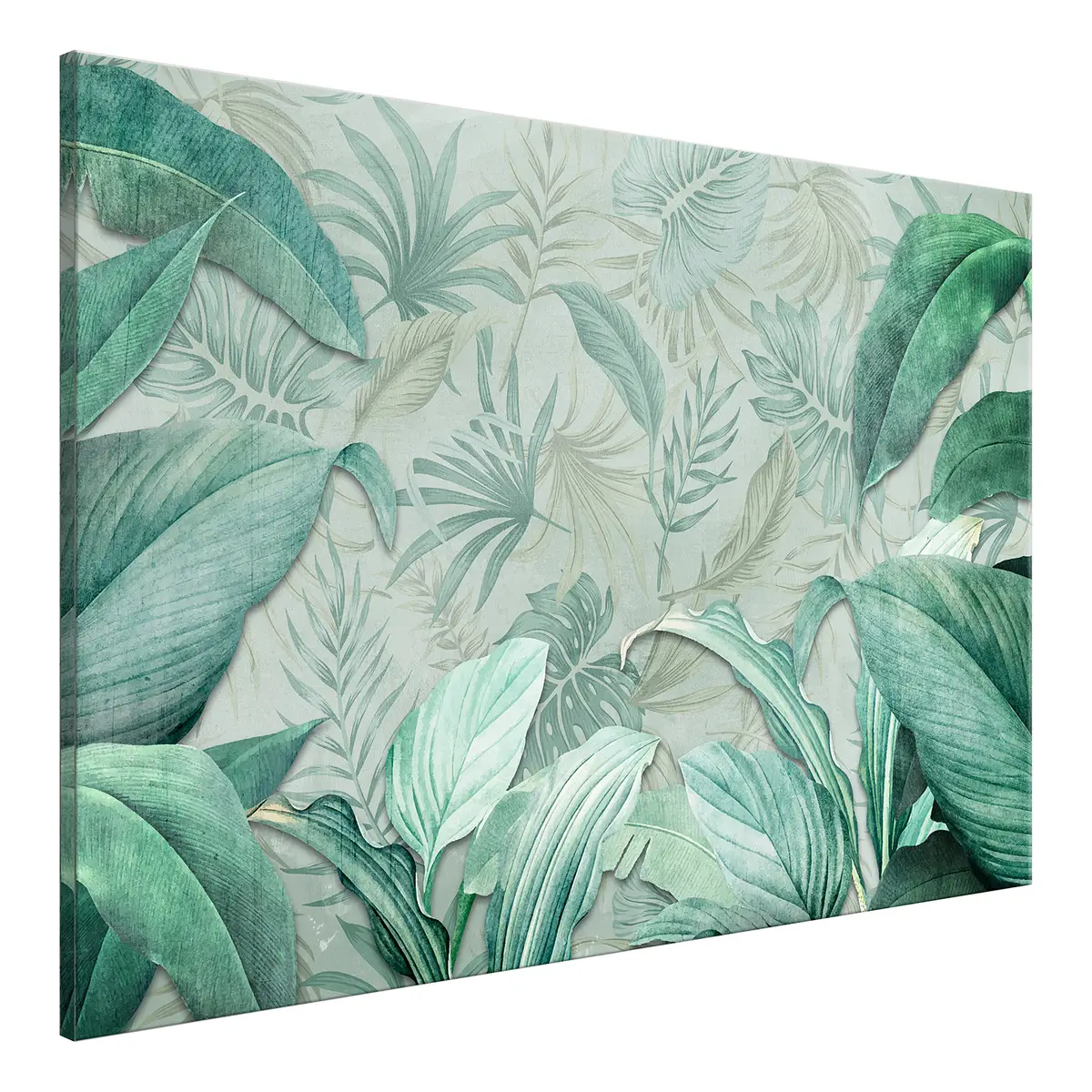 Wandbild Exotic Trip Leinen Grün 120 x 80cm | Grün