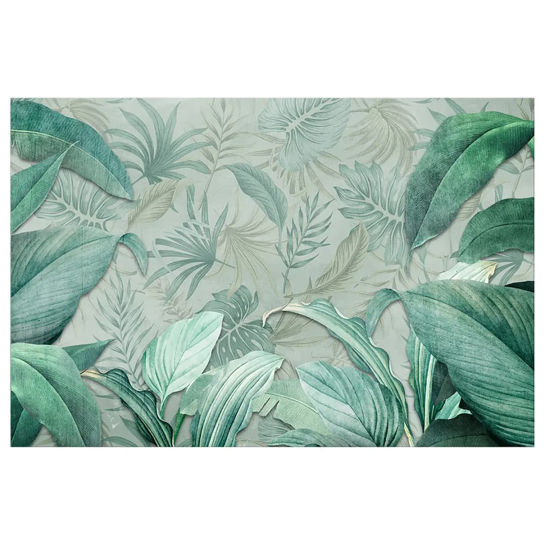 Wandbild Exotic Trip Leinen Grün 120 x 80cm | Grün
