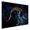 Wandbild Golden Horns Leinen Blau | Blau