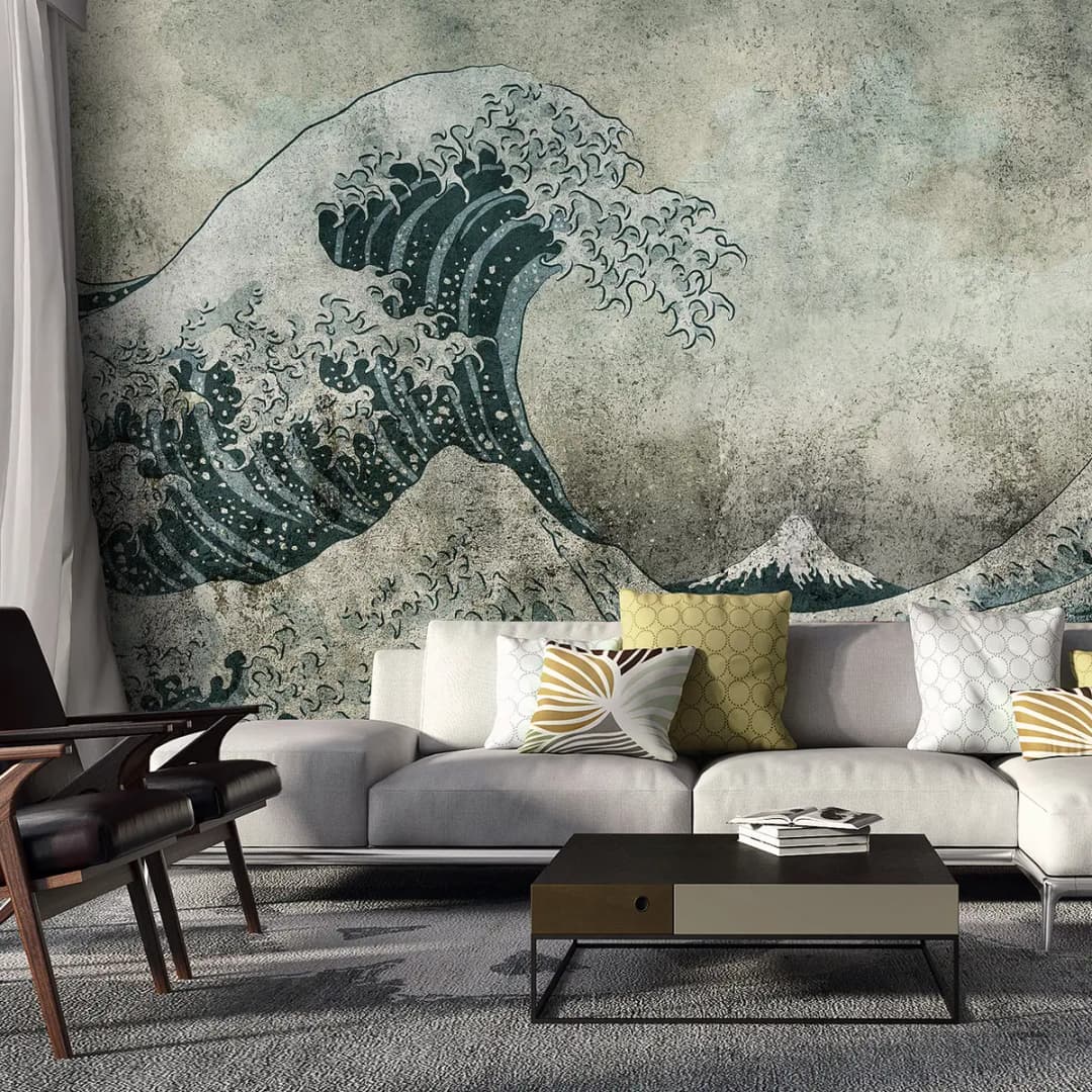 Vlies Fototapete Power of Big Waves | Grau