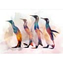 Vlies Fototapete Penguin Wandering 300cm | Mehrfarbig