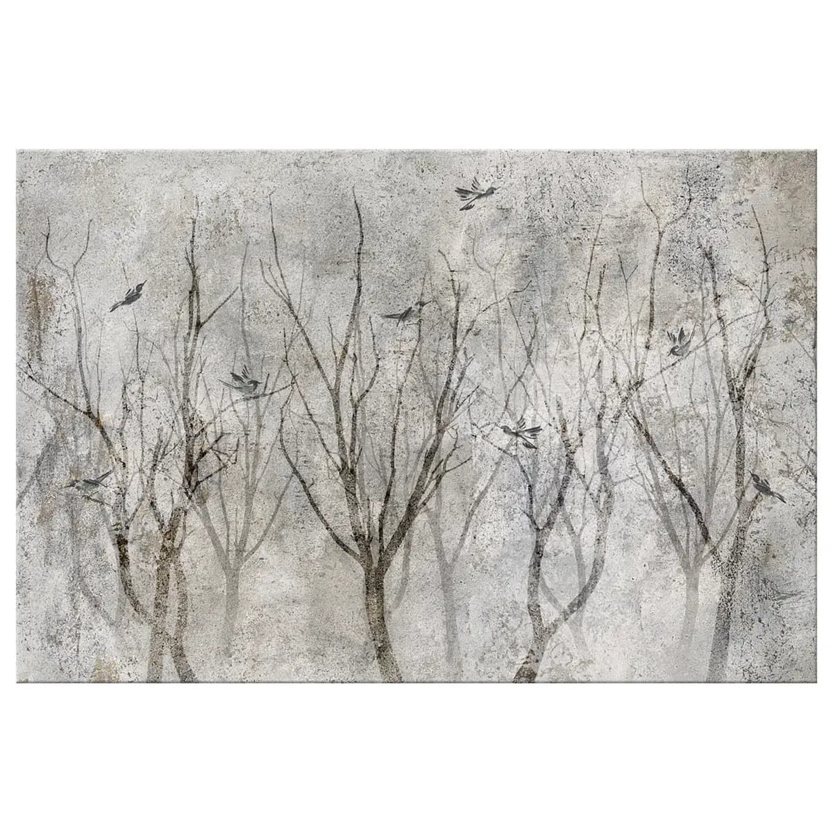 Wandbild Singing in the Forest | Schwarz
