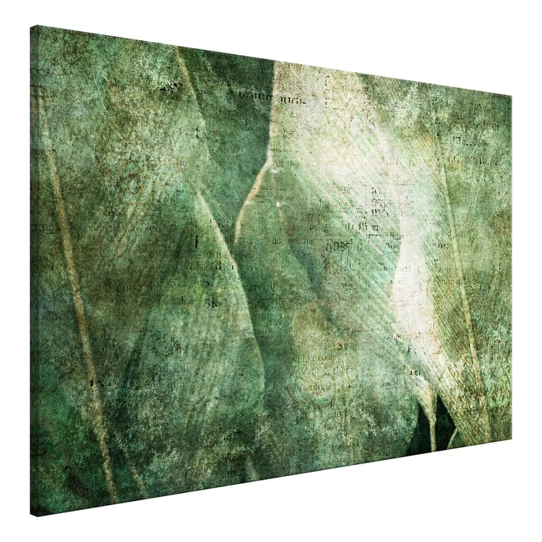 Wandbild Green Revolution Leinen Grün 120 x 80cm | Grün