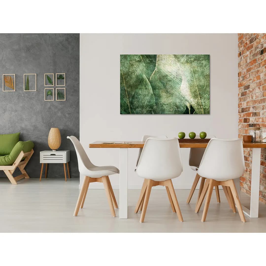 Wandbild Green Revolution Leinen Grün 90 x 60cm | Grün