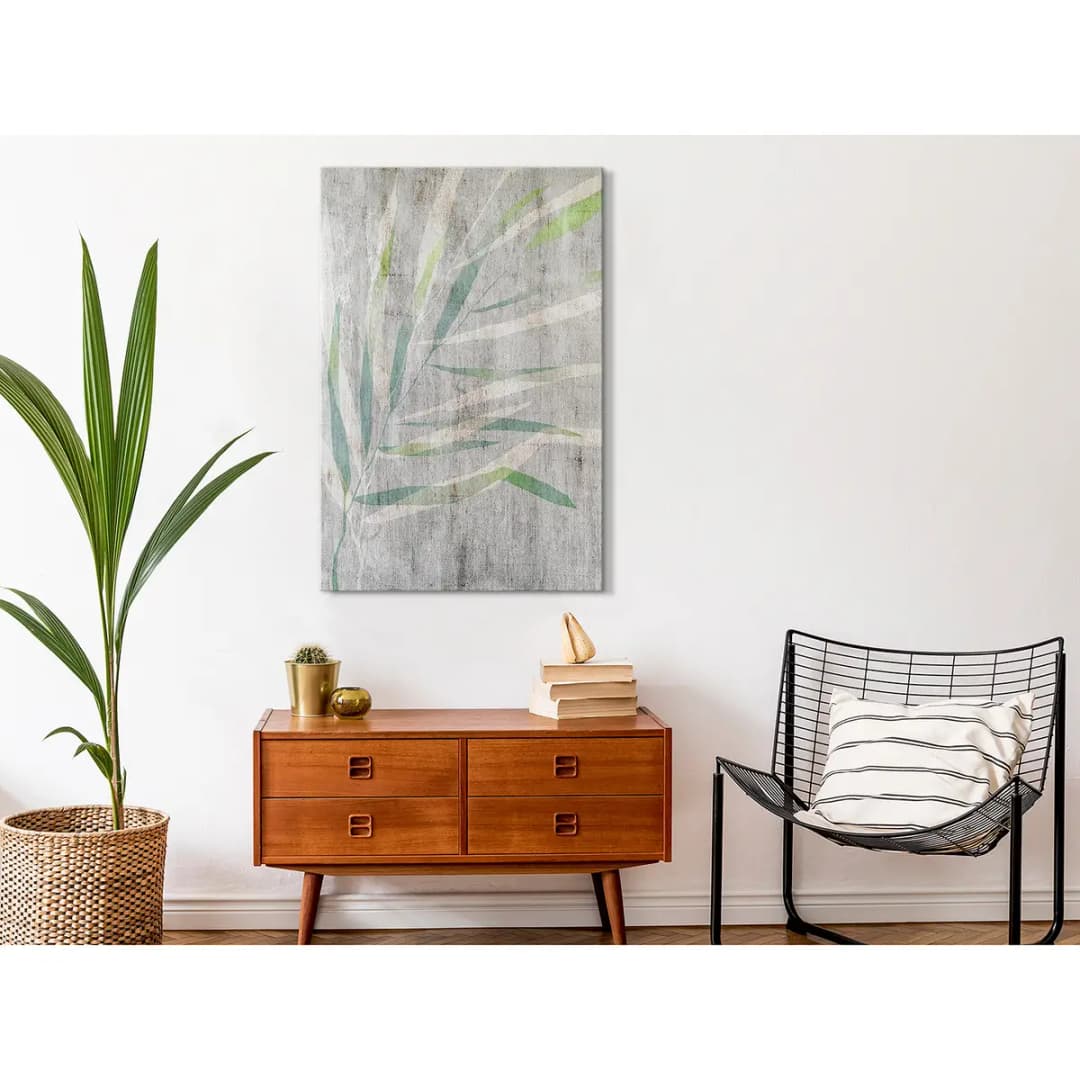 Wandbild Chamedora Leinen Grau | Grau