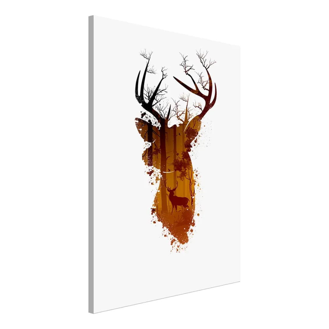 Wandbild Deer in the Morning | Weiß