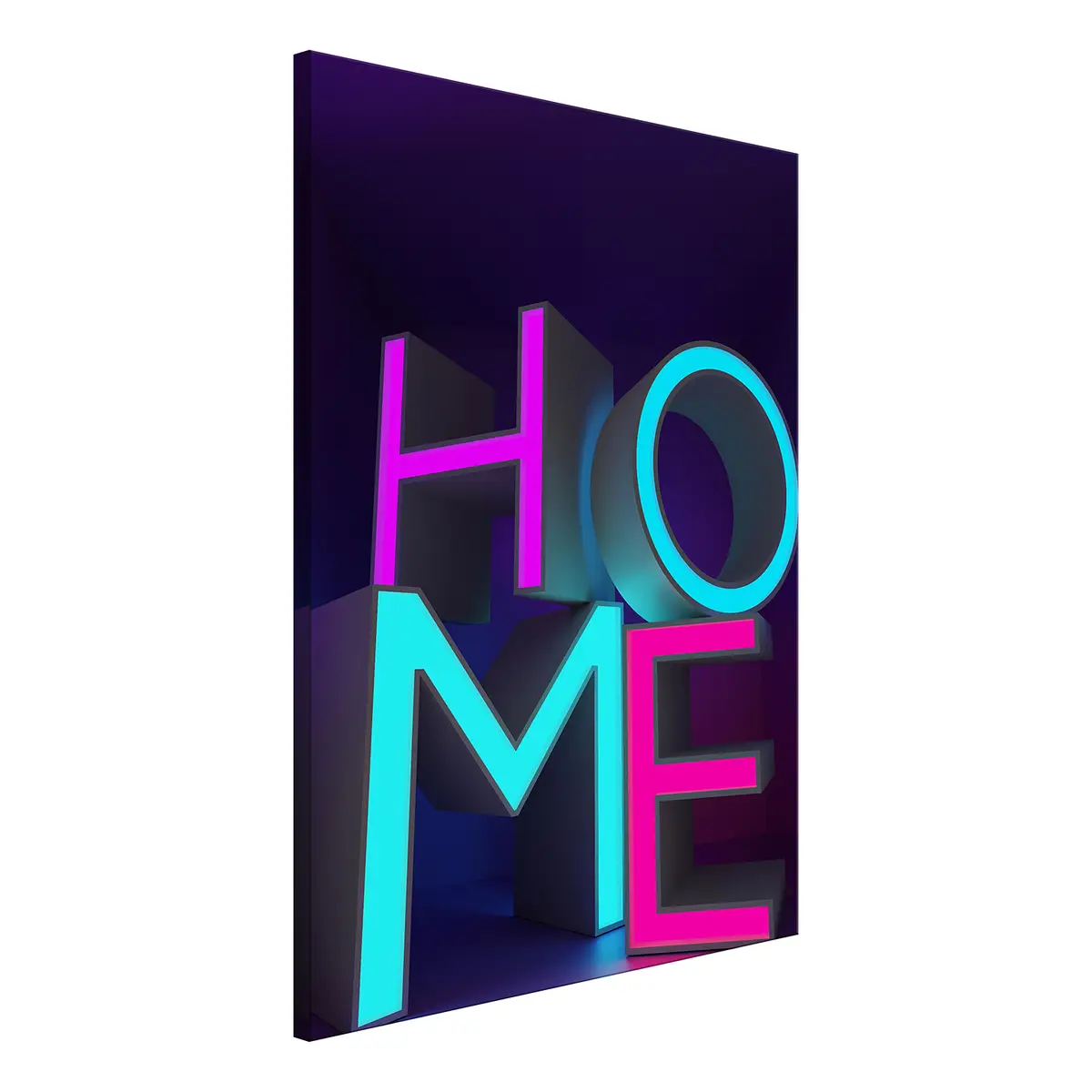 Wandbild Home Neon Leinen Violett 60 x 90cm | Lila