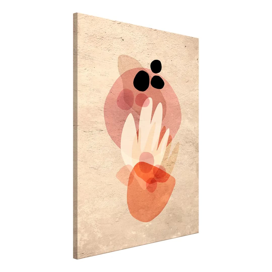 Wandbild Plant Totem Leinen Multicolor 60 x 90cm | Mehrfarbig