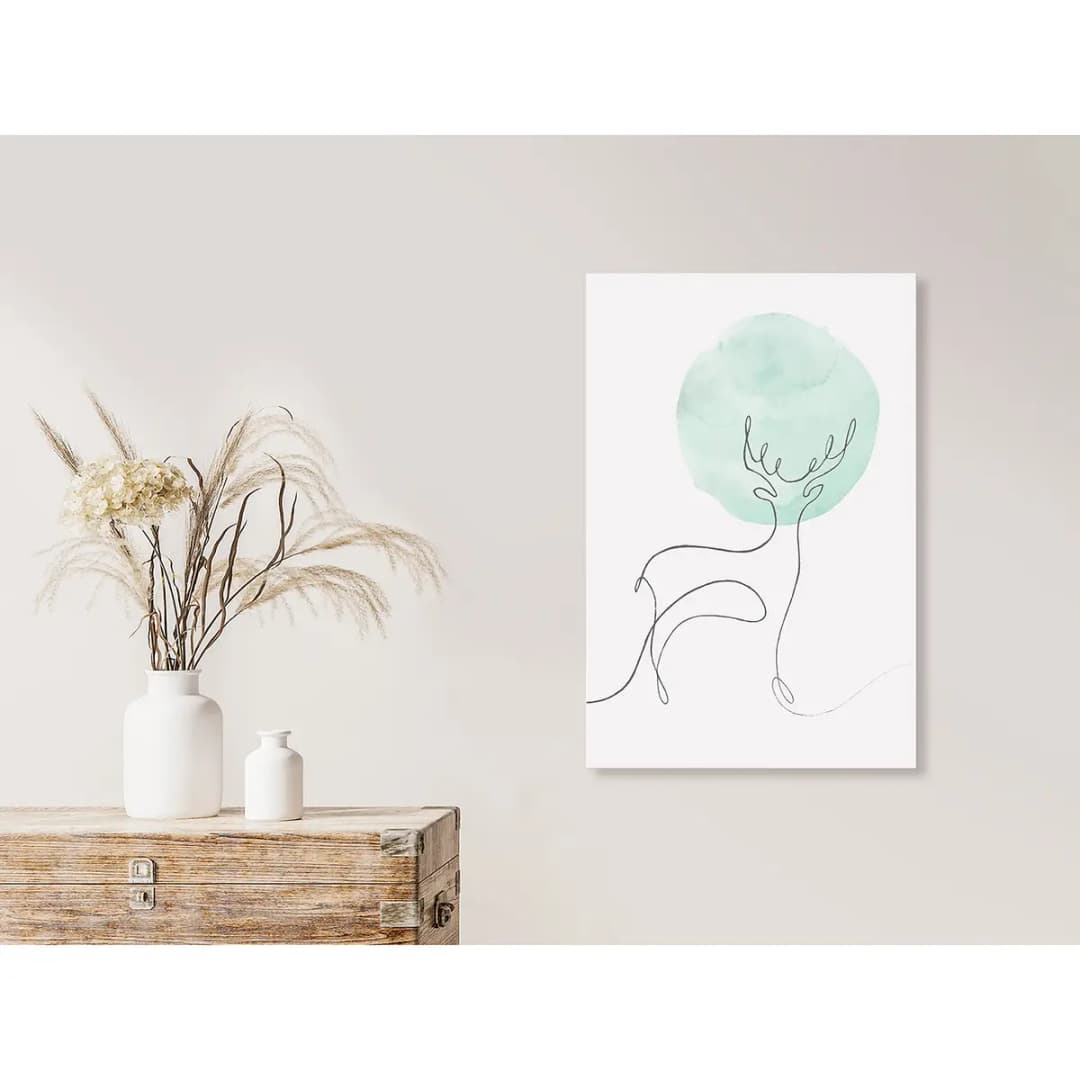 Wandbild Lunar Line Leinen | Weiß