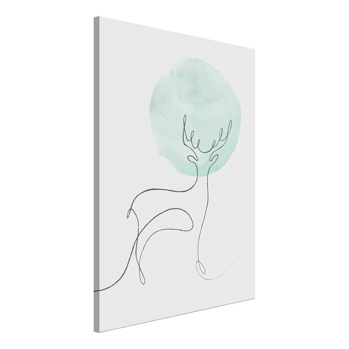 Wandbild Lunar Line Leinen | Weiß