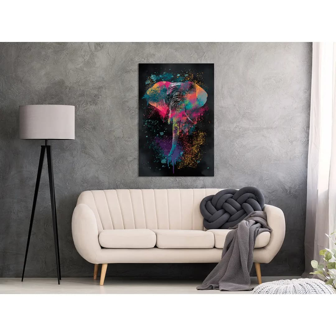 Wandbild Colorful Safari Leinen Multicolor | Mehrfarbig