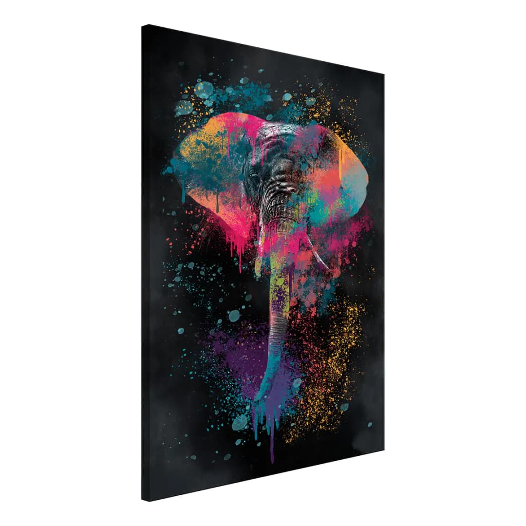 Wandbild Colorful Safari Leinen Multicolor | Mehrfarbig