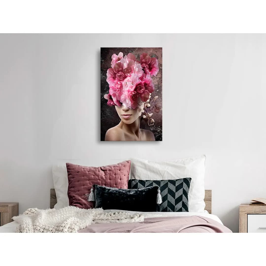 Wandbild Spring Awakening Leinen Pink | Pink