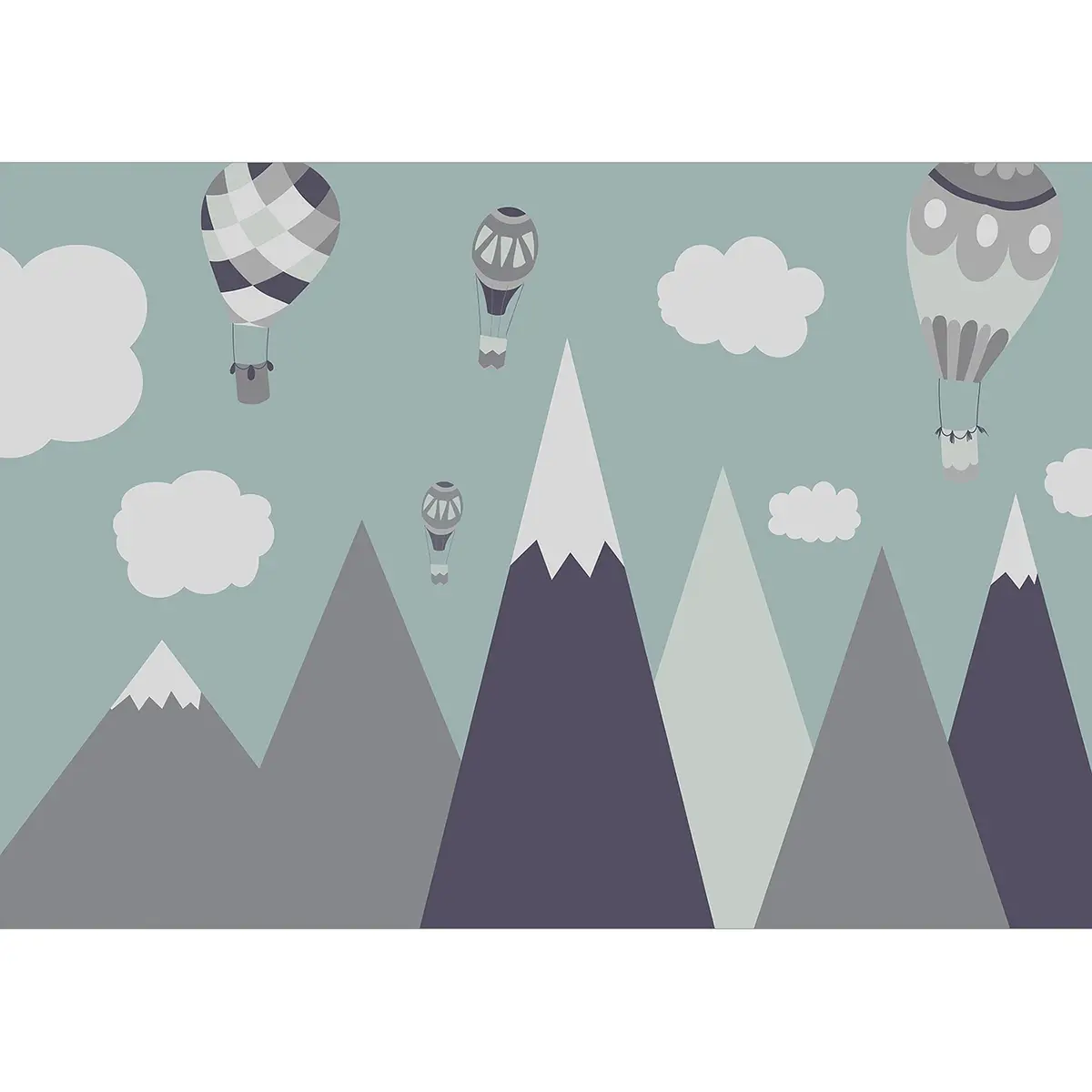 Vlies Fototapete Balloon Land 450cm | Grau
