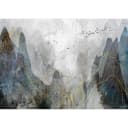 Vlies Fototapete Misty Mountain Pass 300cm | Grau