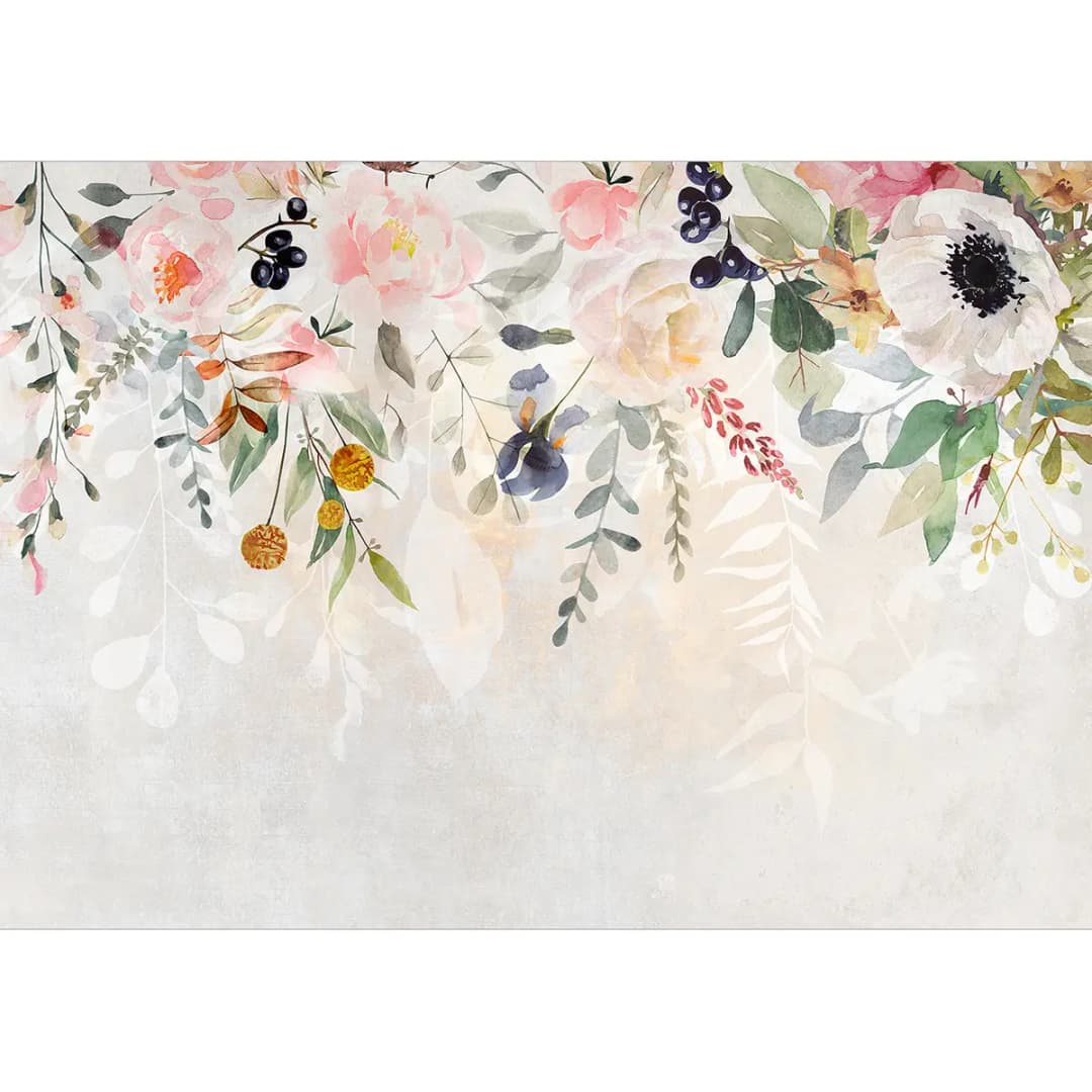 Vlies Fototapete Spring Flowers | Grau