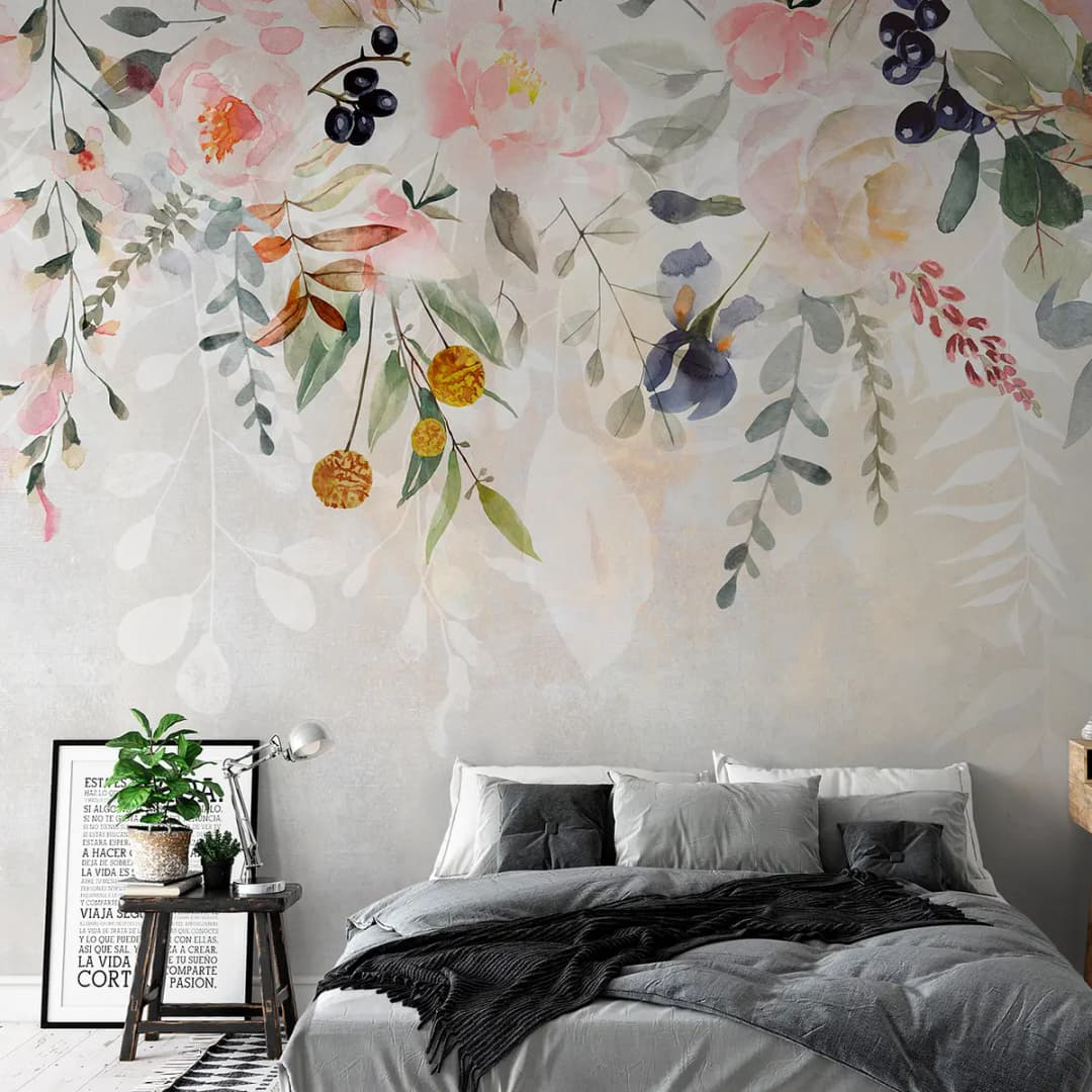 Vlies Fototapete Spring Flowers 100cm | Grau