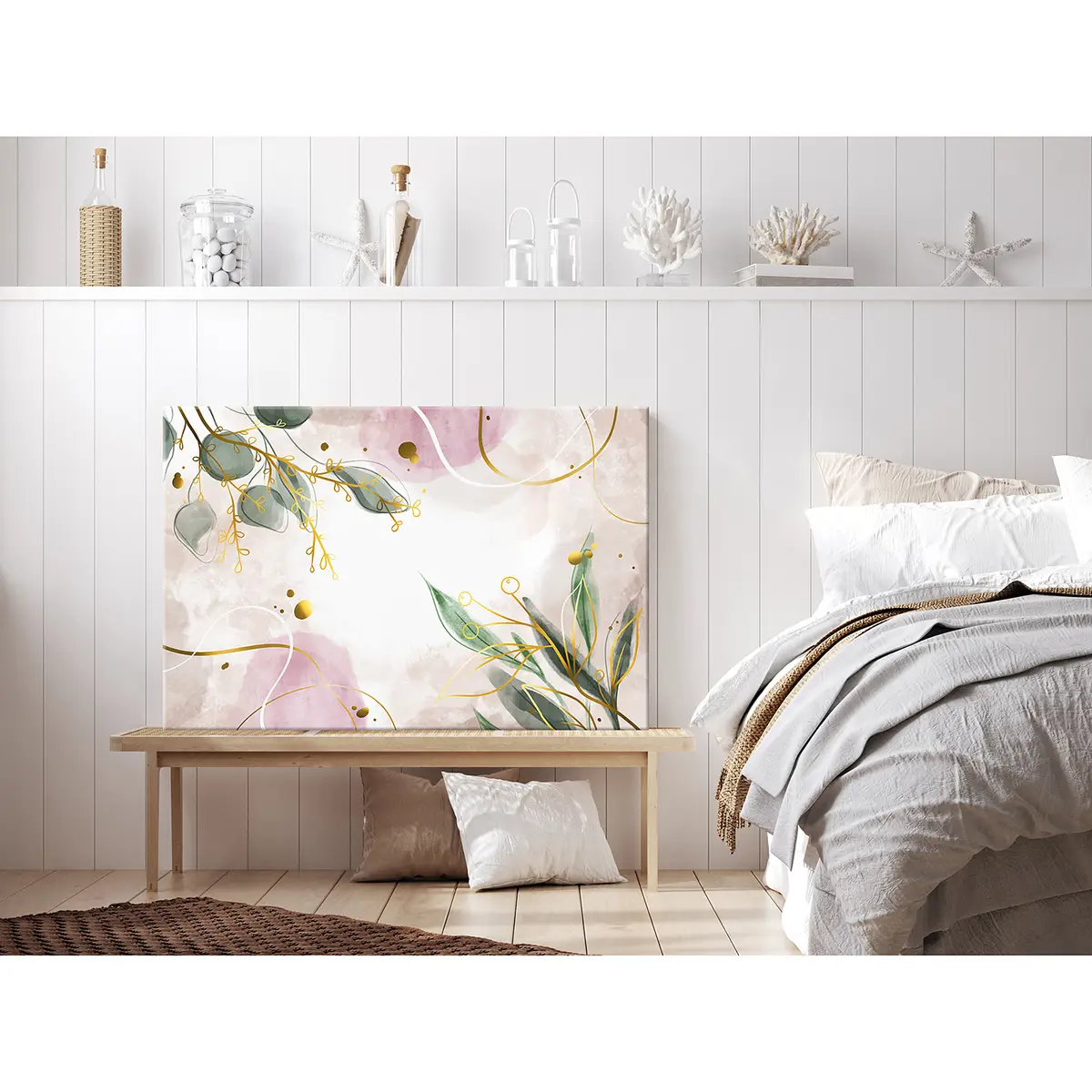 Wandbild Flash of Nature Leinen Pink | Pink