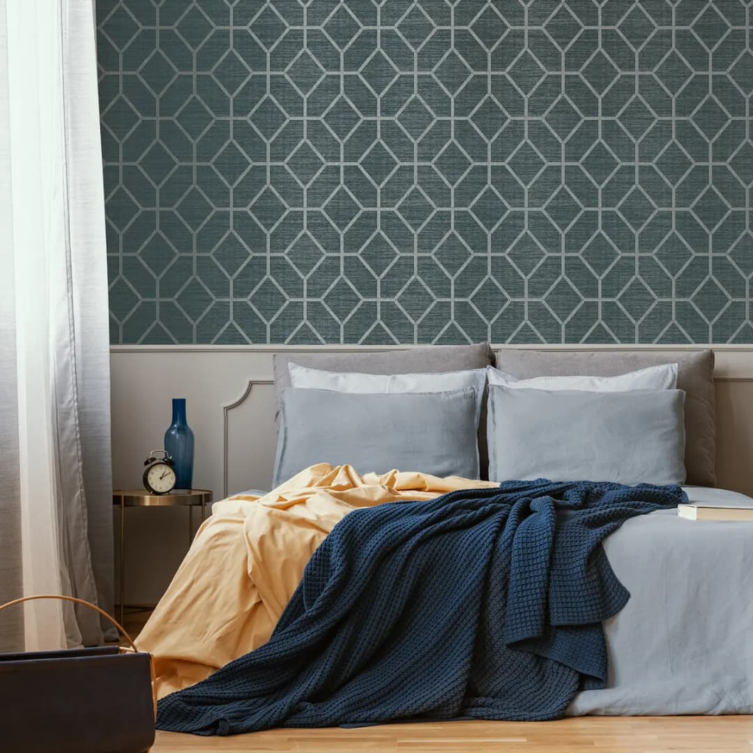 Vliestapete Asscher Geo | Blau