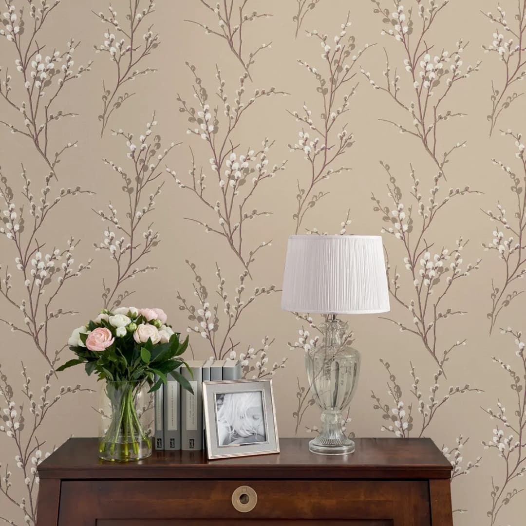 Vliestapete Pussy Willow | Beige