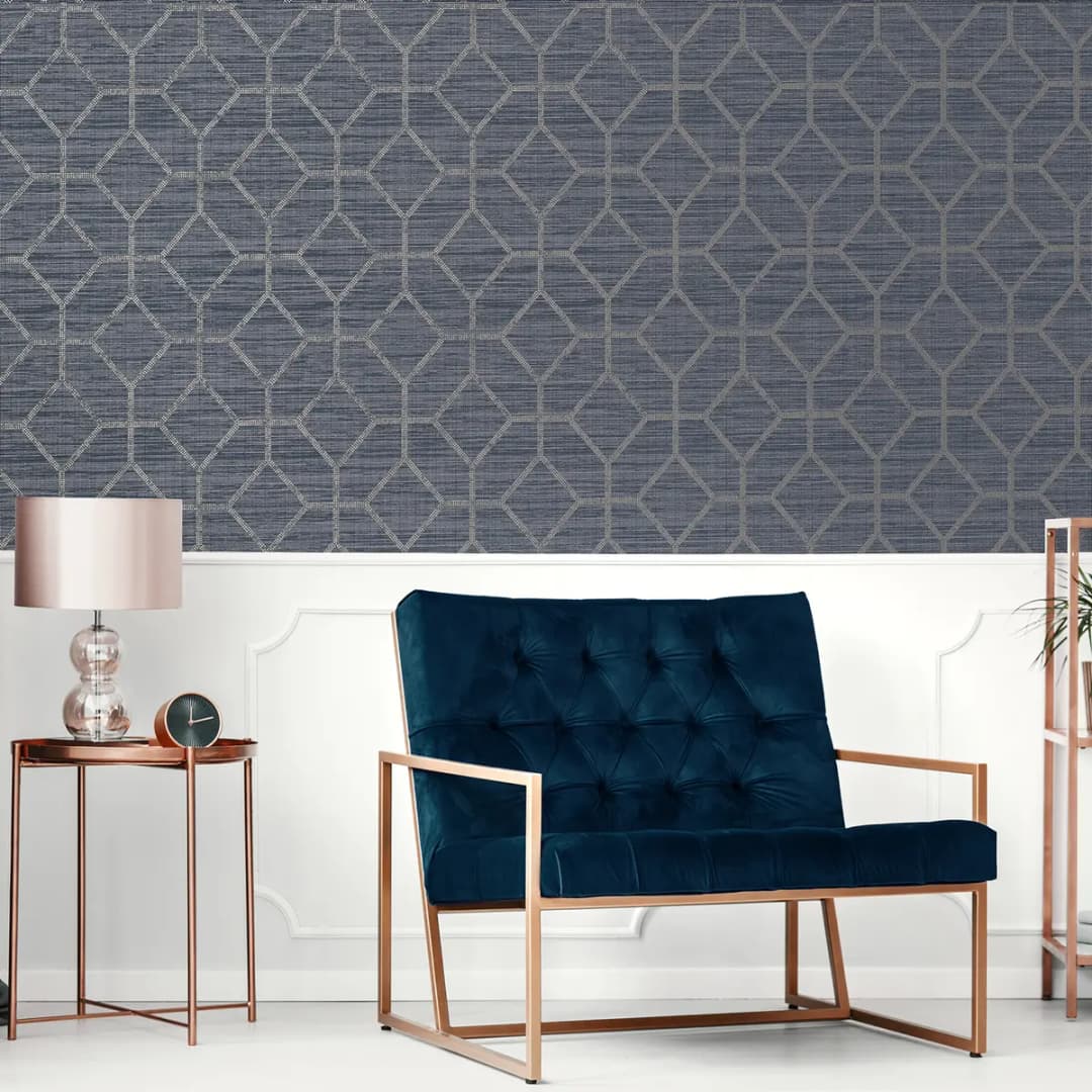 Vliestapete Asscher Geo | Blau
