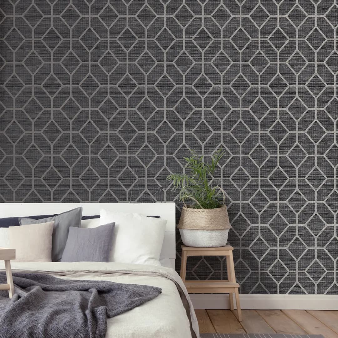 Vliestapete Asscher Geo | Grau