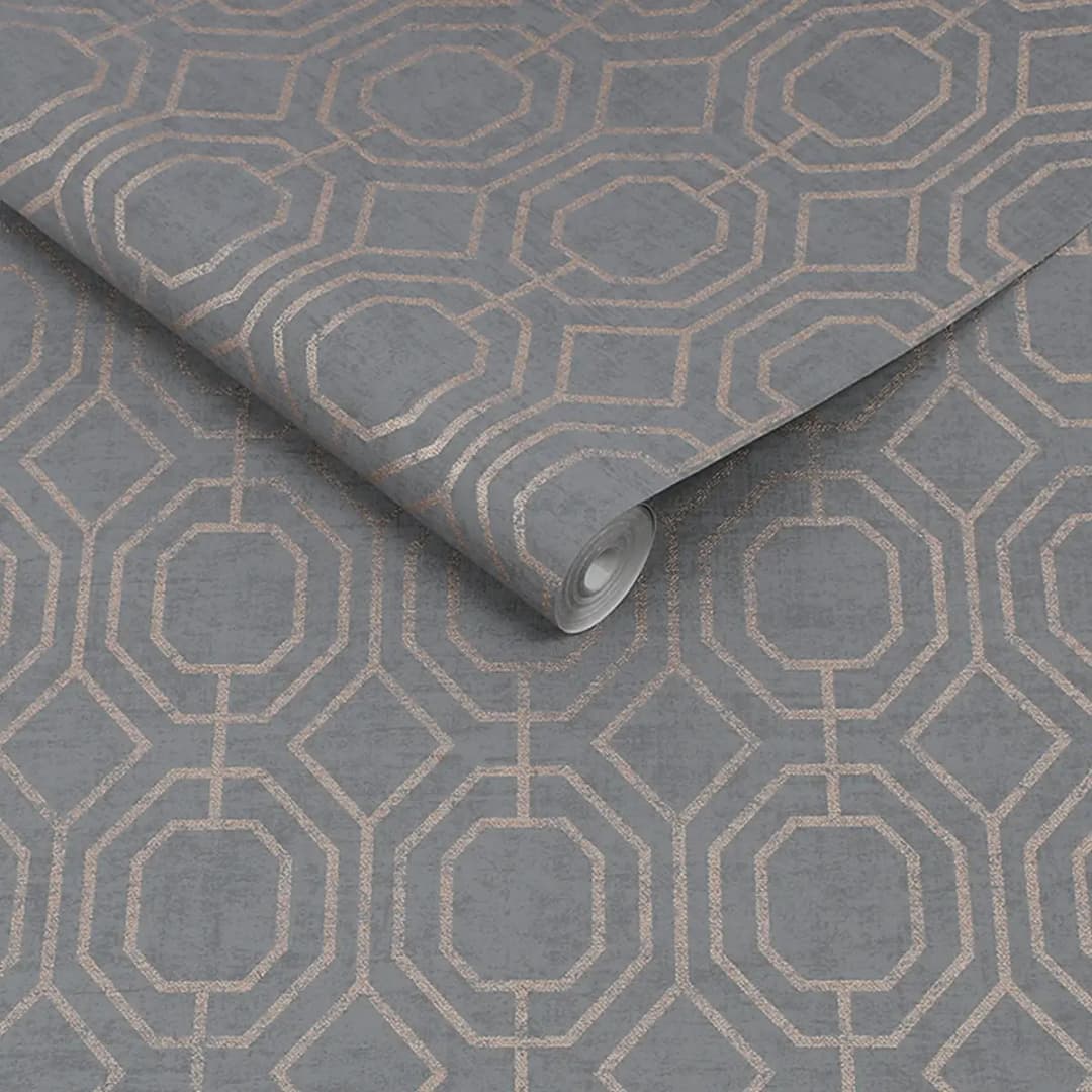 Vliestapete Luxus Geo | Grau