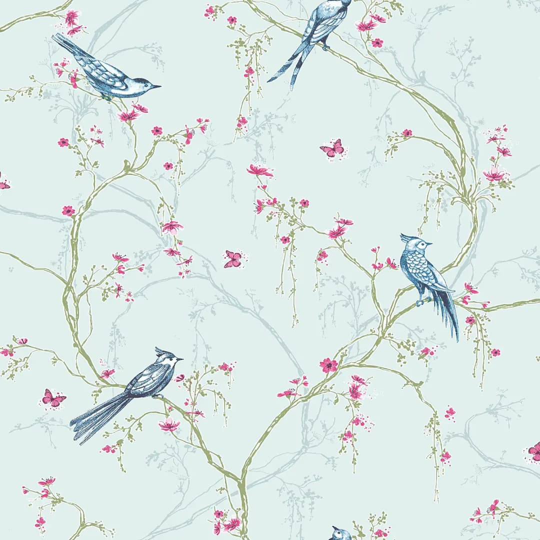 Vliestapete Birdies | Blau