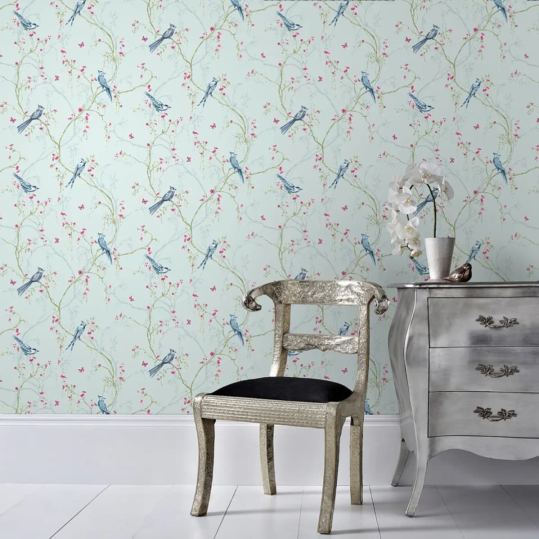 Vliestapete Birdies | Blau