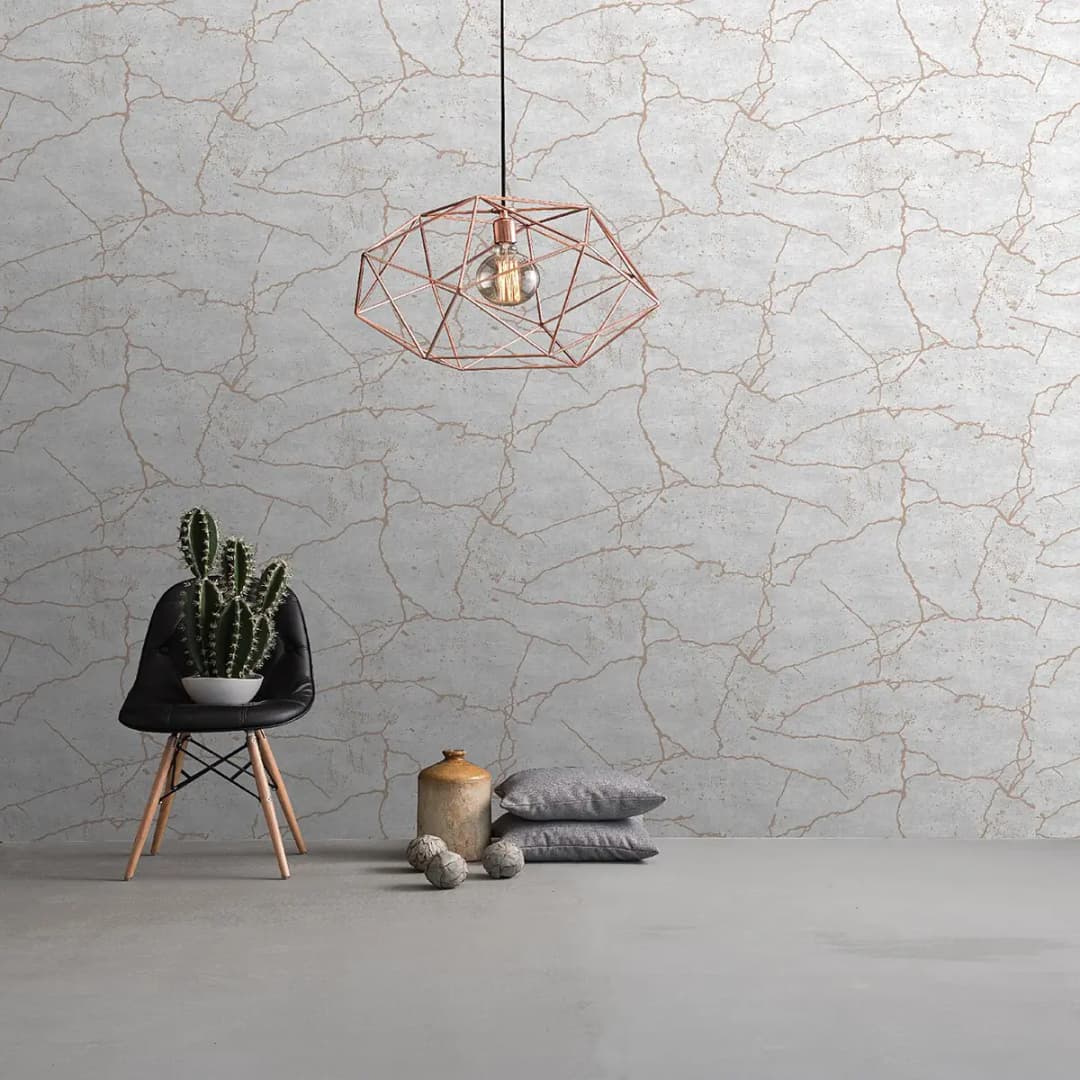 Vliestapete Kintsugi Roségold | Rosa