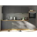 Küchenzeile Florenz III 300cm Grau/Matt Grau Glaskeramik mit | Grau