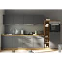 Küchenzeile Florenz III 330cm Grau Matt Grau mit Elektrogeräten