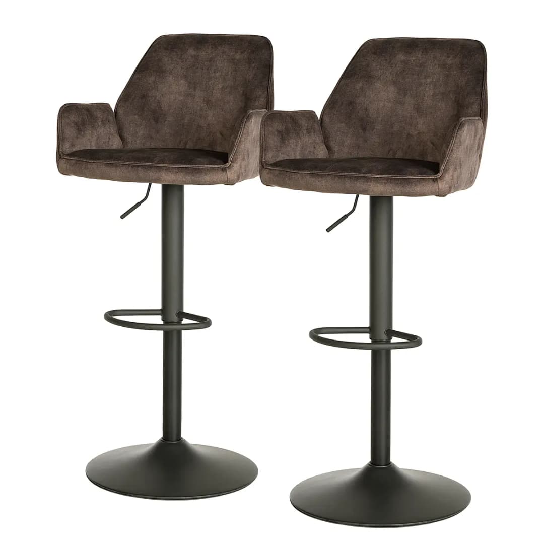 Barhocker Prace 2er-Set | Grau