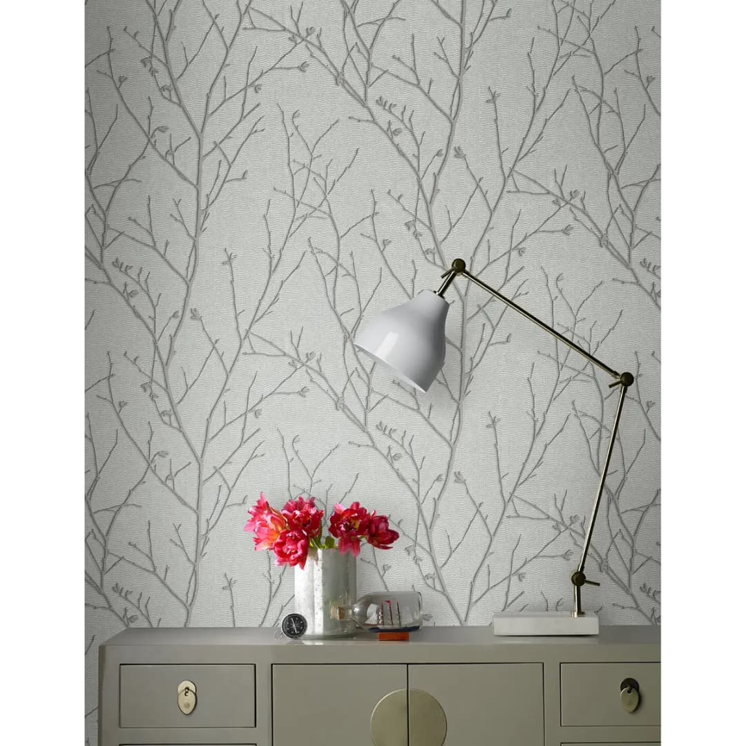 Vliestapete Water Silk Spring | Silber