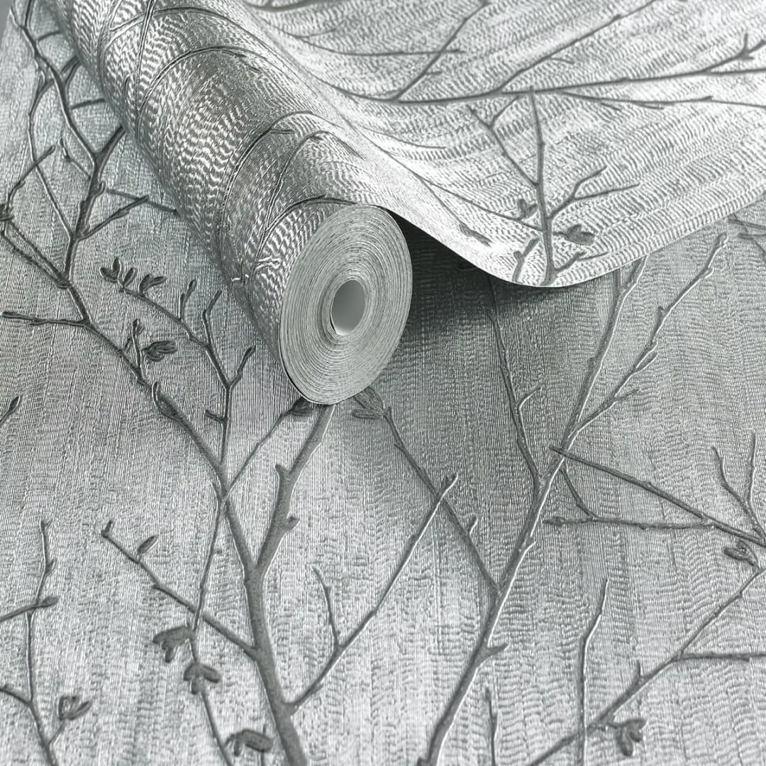 Vliestapete Water Silk Spring | Silber