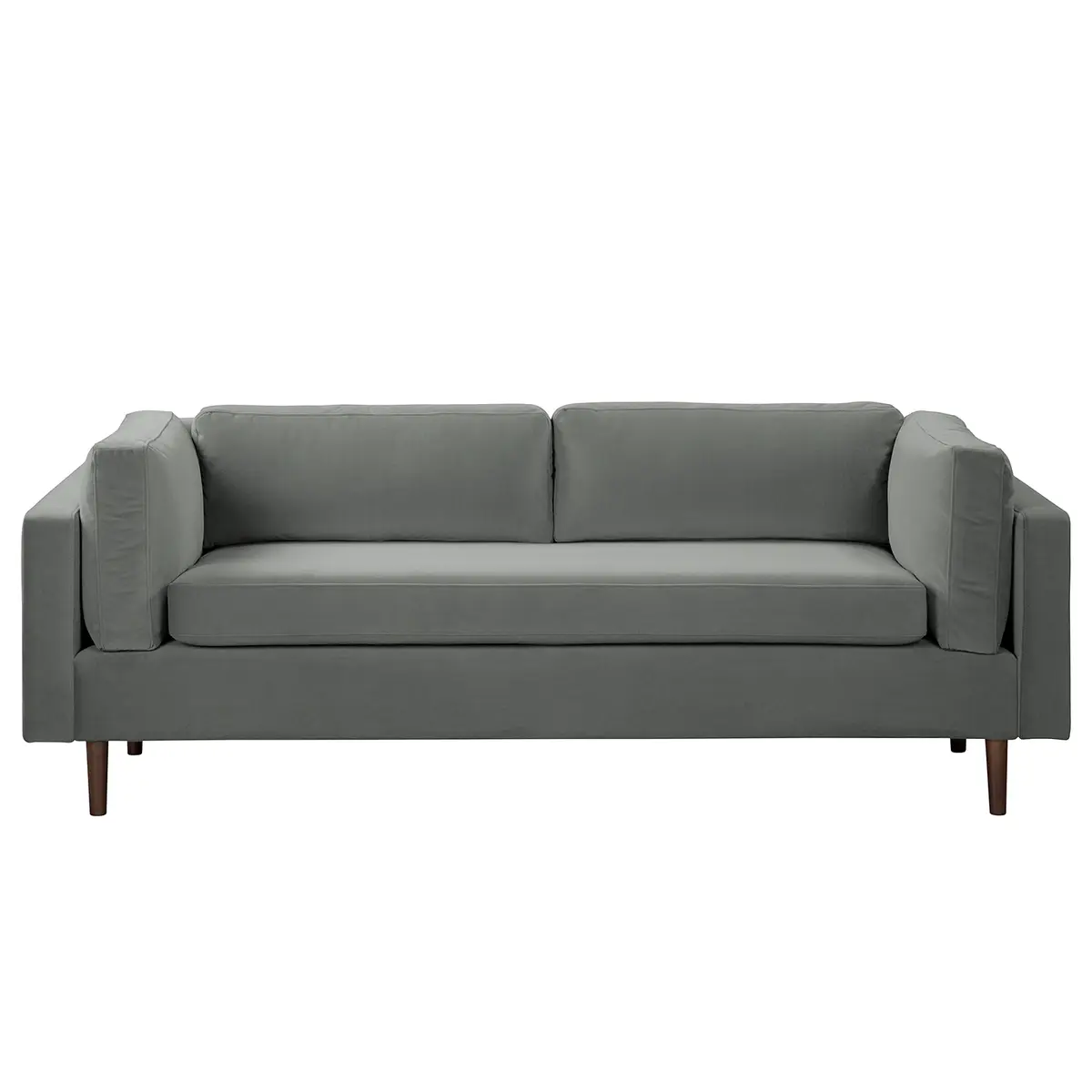 Sofa Sesame 3-Sitzer Grau Samt Vaia | Grau